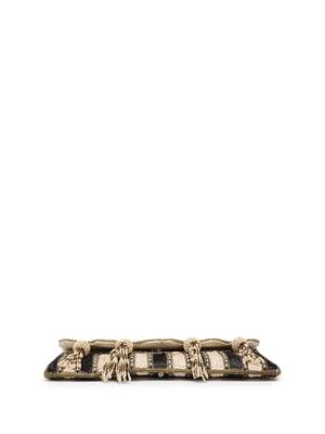  Tassel Tales Champagne & Antique Gold Sequined Faux Silk Sling Bag 8