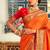 Women's orange soft silk woven saree with unstitched silk blouse piece