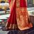Women's maroon soft silk woven saree with unstitched silk blouse piece