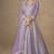 Lavendar zari emboidery and sequince work chinnon silk anarkali   - free size stitching (size upto 42")