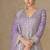 Lavendar zari emboidery and sequince work chinnon silk anarkali   - free size stitching (size upto 42")