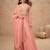 Peach embroidery, and handwork, mirror  work simar silk blouse palazzo   - free size stitching (size upto 42")