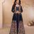 Black  embroidery, and handwork, mirror work georgette anarkali  palazzo   - free size stitching (size upto 42")