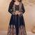 Black  embroidery, and handwork, mirror work georgette anarkali  palazzo   - free size stitching (size upto 42")