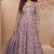 Lavendar  embroidery, and handwork, mirror work georgette anarkali  palazzo   - free size stitching (size upto 42")