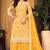 Yellow embroidered & sequins  work with net  straight palazoo - free size stitching (size upto 42")