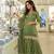 Green zari embroidery, sequins & embellished work viscose short top gharara, free size upto 42"