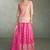 Pink zari embroidery, beads & sequins simar silk straight top with palazzo, free size up to 42"