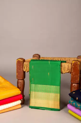 Green muniya pure touch silk saree