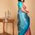 Peachish pink silk saree with silk mark certified