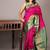 Pink and green korvai weave silk saree with silk mark certified