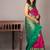 Pink and green korvai weave silk saree with silk mark certified