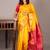 Yellow and pink kanchivaram saree with silk mark certified