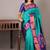 Aqua blue kanjivaram silk saree with silk mark certified