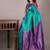 Aqua blue kanjivaram silk saree with silk mark certified