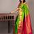 Green and pink combination saree with silk mark certified