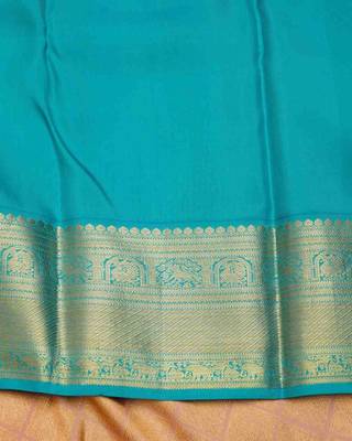 Peach silk saree with silk mark certified 4