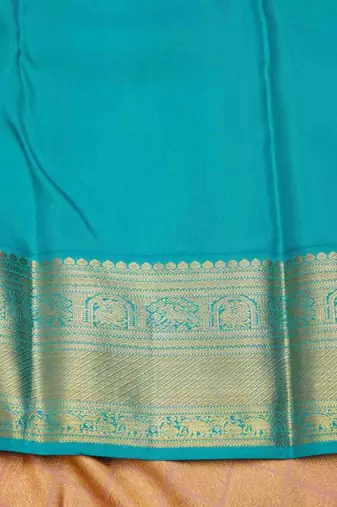 Peach silk saree with blouse 