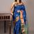 Navy blue pattu saree with silk mark certified