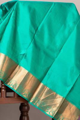 Navy blue pattu saree with silk mark certified 4