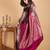 Brown and pink silk saree with silk mark certified