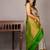 Grey and green soft silk saree with silk mark certified