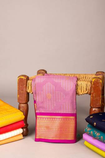 Lavender semi soft silk saree