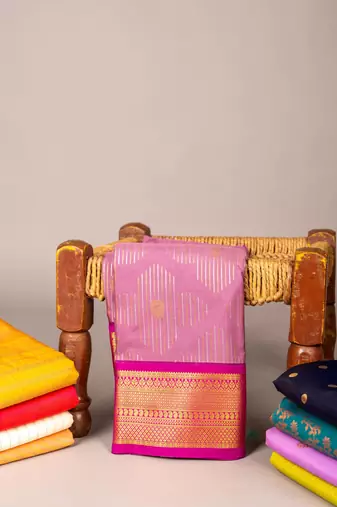 Lavender semi soft silk saree