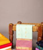 Pastel baby blue semi soft silk saree