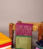 Purple and green soft silk saree