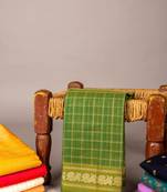 Green thread weave kanchi cotton saree