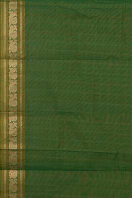 Green thread weave kanchi cotton saree 3