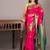 Pink and blue combination silk saree with silk mark certified