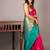 Pink and blue combination silk saree with silk mark certified