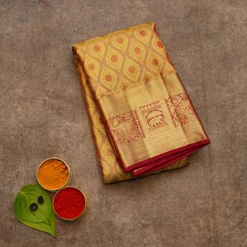 Red kanjivaram saree with silk mark certified 1
