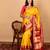 Mustard kanjivaram silk saree with silk mark certified