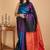 Black designer silk saree with silk mark certified