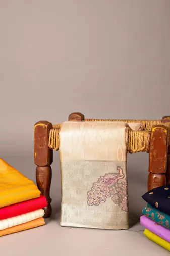 Pink tissue silk saree