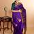 Purple temple border kanjivaram silk saree with silk mark certified