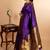 Purple temple border kanjivaram silk saree with silk mark certified
