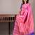 Dark blue & pink kanchipuram silk saree with silk mark certified
