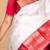 Offwhite and pink pure silk saree with silk mark certified