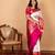 Offwhite and pink pure silk saree with silk mark certified