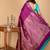 Brinjal purple and green pure silk saree with silk mark certified