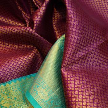 Purple silk saree with silk mark certified 2