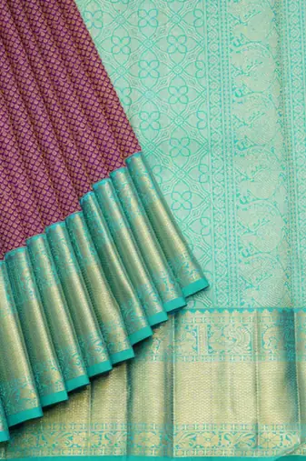Purple silk saree with blouse 