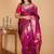 Purplish wine kanchi silk saree with silk mark certified