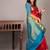 Red and blue silk saree with silk mark certified