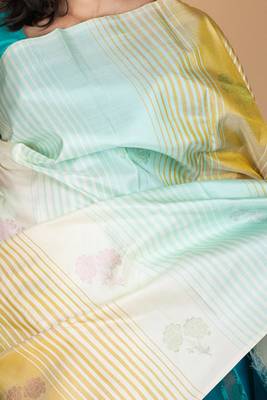 Pure offwhite silk saree with silk mark certified 2