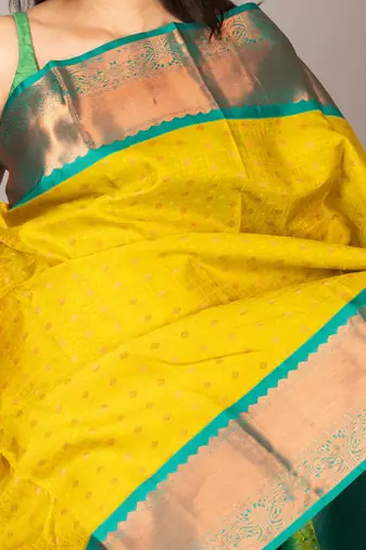 Light green simple silk saree with silk mark certified